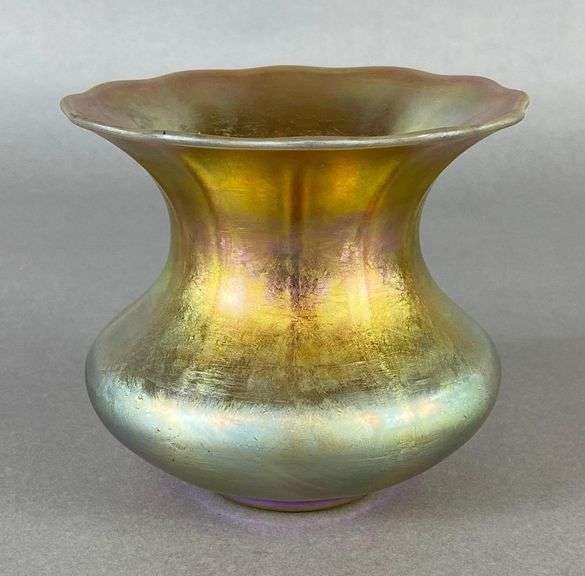 Steuben Gold Aurene Iridescent Glass Vase