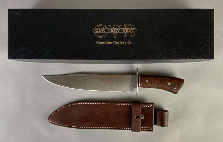 Limited Edition OVB Camillus Desert Ironwood Handled Fisk Southwest Bowie Knife with Sheath