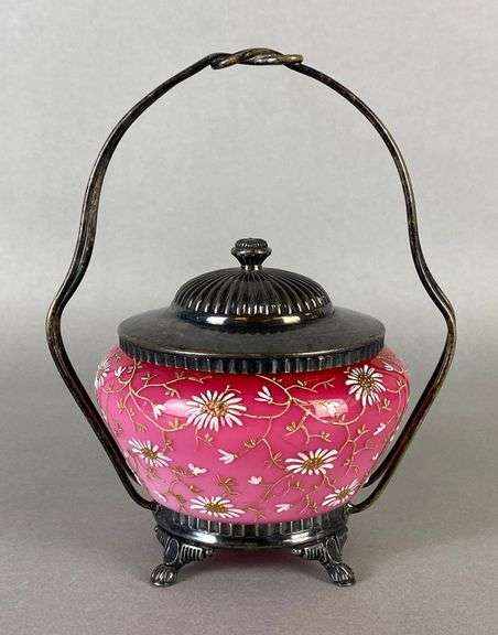 Harrach Signed And Numbered Peachblow Sweetmeat Glass Biscut Jar