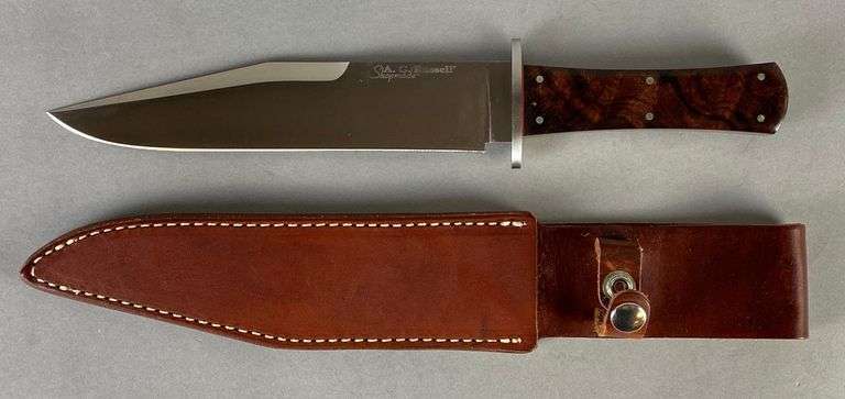 A.G. Russell Shopmade California Bowie Knife with Leather Sheath