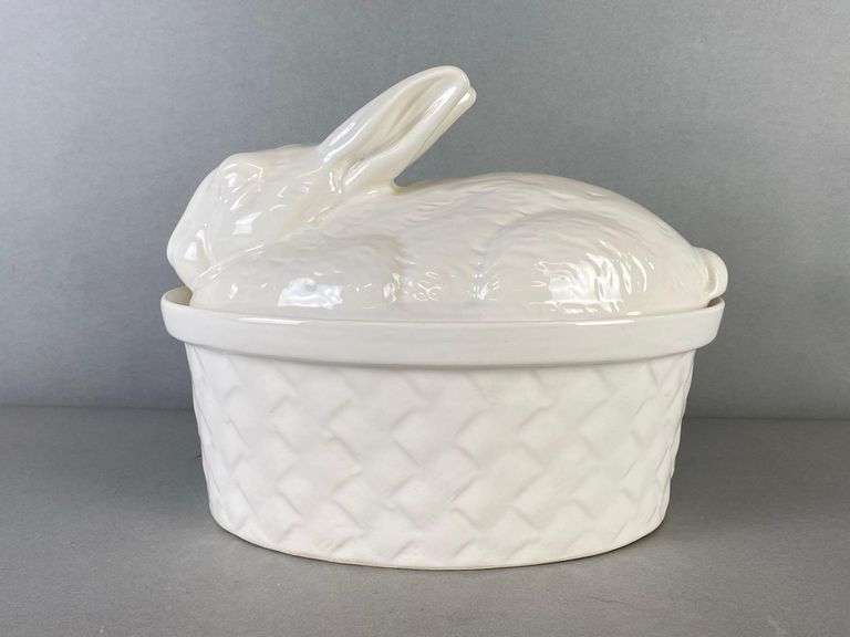 California Pottery White Porcelain Rabbit Tureen - Matthew Bullock ...