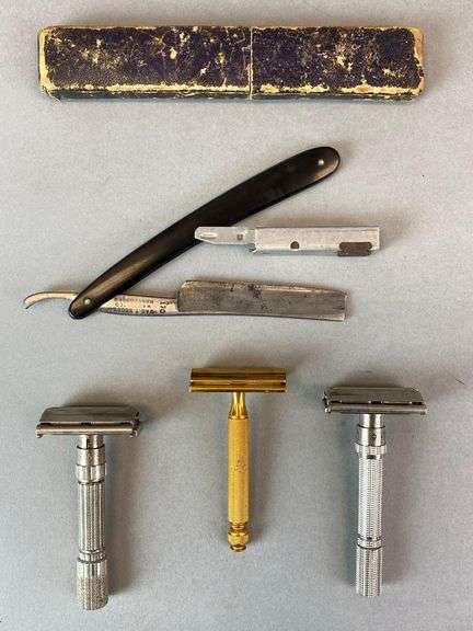 Group of 3 Vintage Men Face Razors and Jaz T Scott Straight Razor and ...