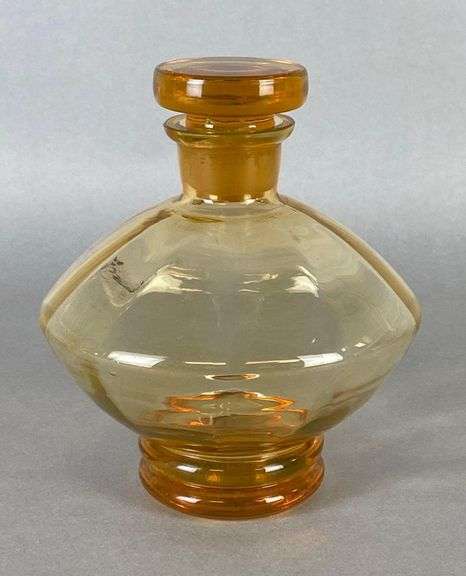 Scarce Czech/Bohemian Amber Uranium Glass Decanter