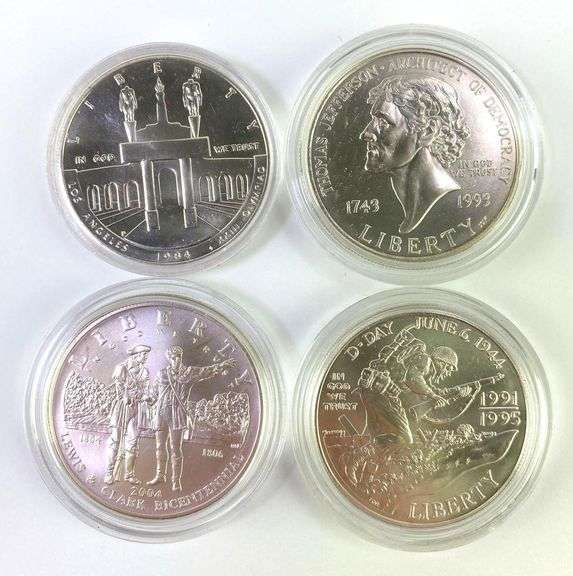Group of 4 US Mint Silver Dollar Commemorative