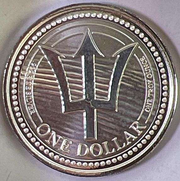 2020 Barbados Trident 1 oz .999 Fine Silver Round