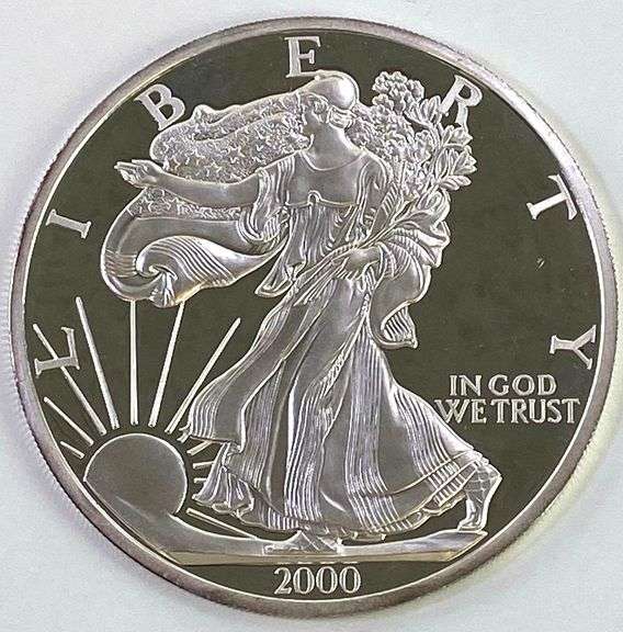 Silver 2000 2000 US American Silver Eagle 8oz .999 Fine Silver Round - Matthew ...