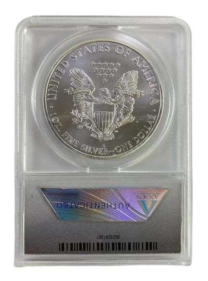 2010 ANACS Graded MS 70 American Silver Eagle 1 oz. Fine Silver Dollar