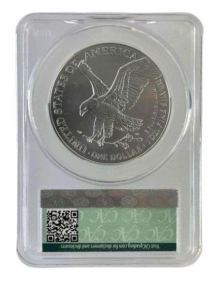 2024 First Delivery US Mint American Eagle .999 Fine Silver CAC MS70