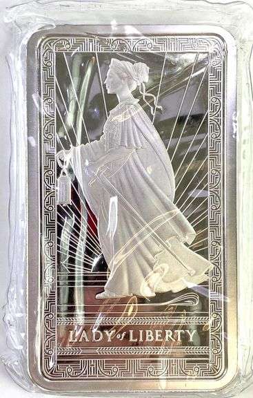 Very Hard to Find  PAMP Lady of Liberty 10oz .999 Fine Silver Ingot/Bar