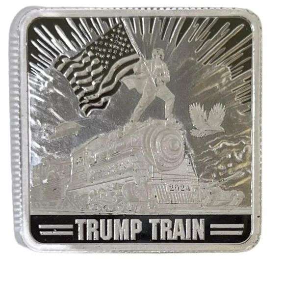 Trump Train 1 oz .999 Fine Silver Bar Proof Like!