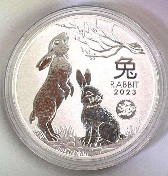 2023 Australia Luna Series Year of the Rabbit 1 oz .9999 Fine Silver Round in Cap