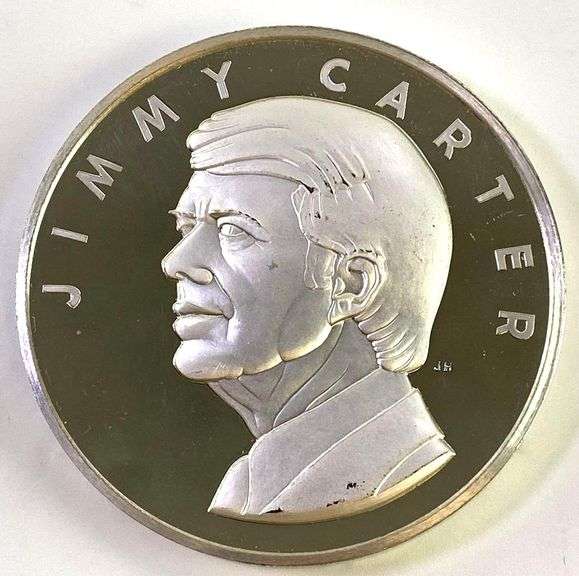 1977 The Franklin Mint Jimmy Carter Inaugural .999 Fine Silver Medal