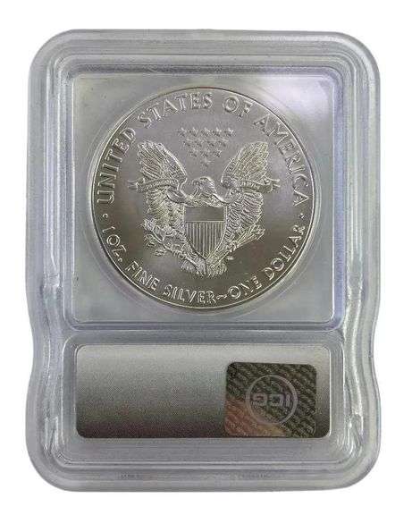 2018 ICG Graded MS 70 American Silver Eagle 1 oz. Fine Silver Dollar