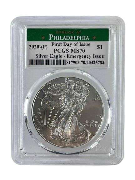 2020 P US Mint American Eagle .999 Fine Silver PCGS MS70
