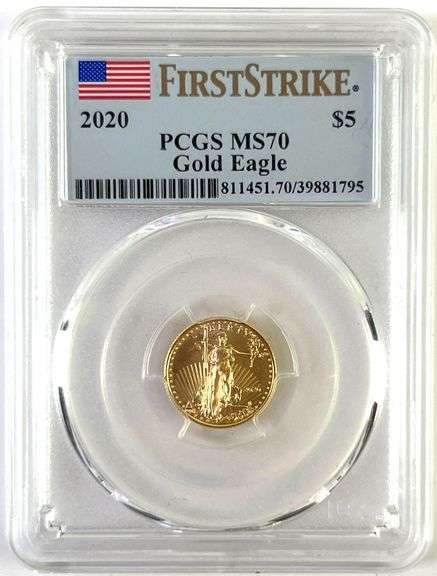 2020 US Mint 1/10 oz Gold American Eagle PCGS MS70 First Strike