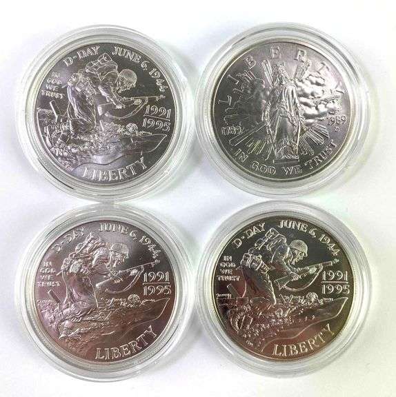 Group of 4 US Mint Silver Dollar Commemorative