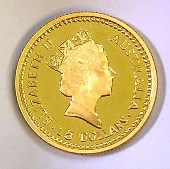 1989 $15 Australian Kangaroo 1/10oz 999 Gold Coin