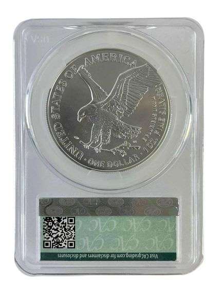 2023 First Delivery US Mint American Eagle .999 Fine Silver CAC MS70