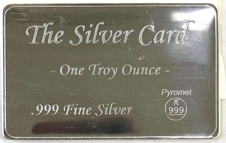Super Cool "The Silver Card" 1 oz .999 Fine Silver Bar Credit Card Size in sleeve with COA