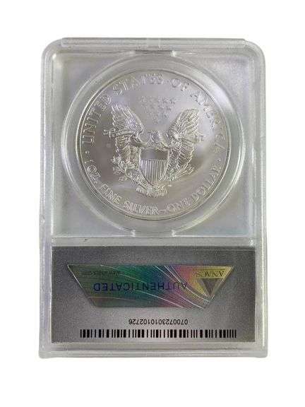 2013-S ANACS Graded MS 70 American Silver Eagle 1 oz. Fine Silver Dollar Struck at San Francisco Min