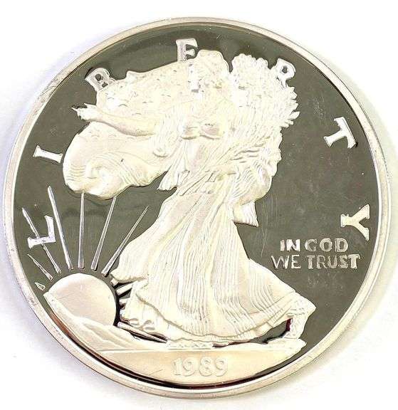 1989 US American Silver Eagle 8oz .999 Fine Silver Round