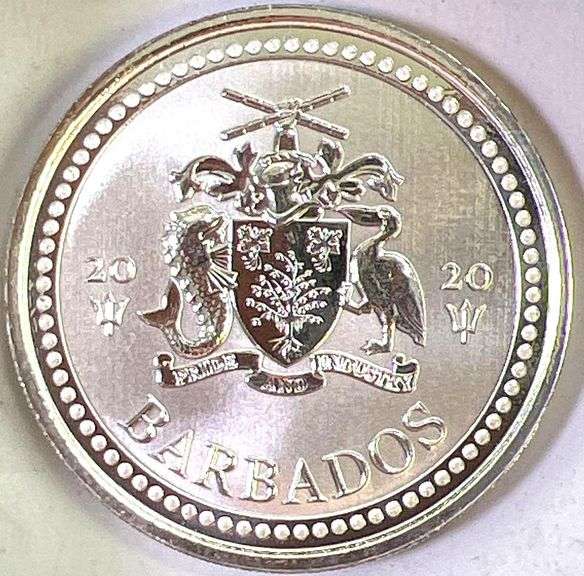 2020 Barbados Trident 1 oz .999 Fine Silver Round