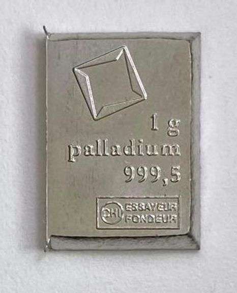Valcambi Suisse Vertical 1g. 999.5 Fine Palladium Ingot / Bar