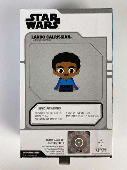 2023 $2 Star Wars Lando Calrissian 1 oz .999 Fine Silver Chibi Coin