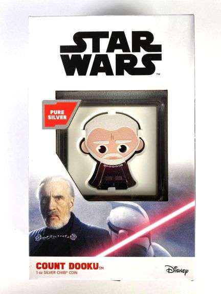 2023 $2 Star Wars Count Dooku 1 oz .999 Fine Silver Chibi Coin