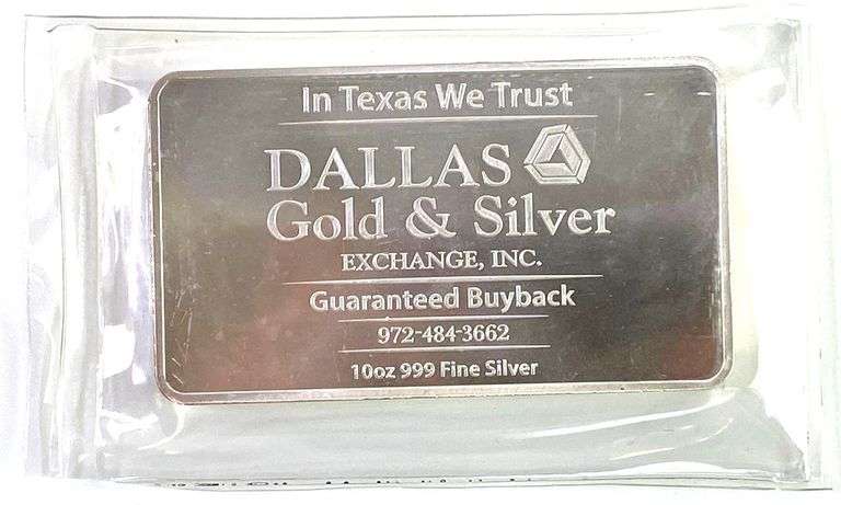 In Texas We Trust 10 oz .999 Fine Silver Ingot/Bar