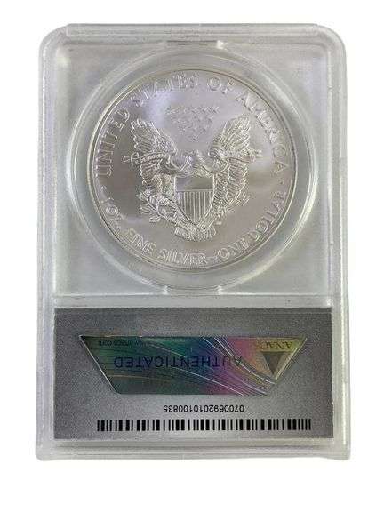 2012-S ANACS Graded MS 70 American Silver Eagle 1 oz. Fine Silver Dollar Struck at San Francisco Min