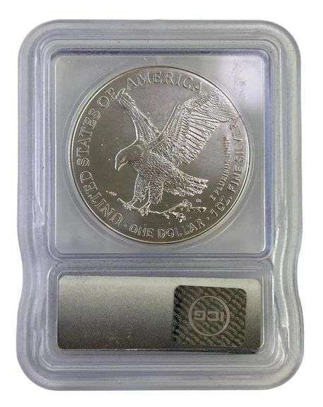 2022 ICG Graded MS 70 American Silver Eagle 1 oz. Fine Silver Dollar