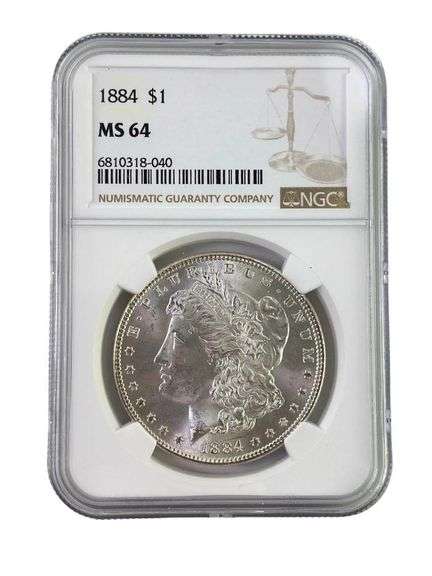 1884 NGC Graded MS 64 US Morgan Silver Dollar