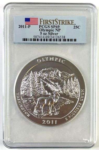 2011 P Olympic ATB 5 oz .999 Fine Silver NGC First Strike SP69