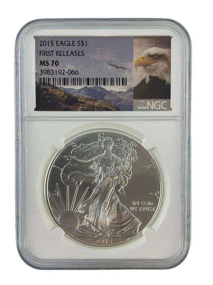 2015 First Releases US Mint American Eagle .999 Fine Silver NGC MS70