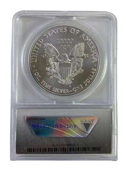 2018 ANACS Graded MS 70 American Silver Eagle 1 oz. Fine Silver Dollar