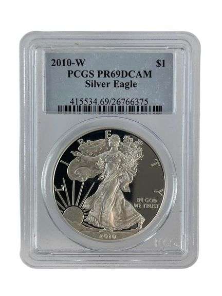 2010 W US Mint American Eagle .999 Fine Silver PCGS PR69DCAM
