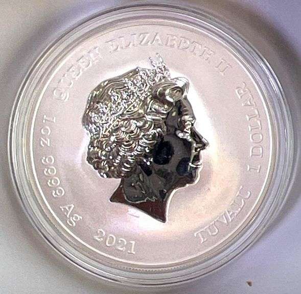 2021 Tuvalu Marge and Maggie Simpson 1 oz .9999 Fine Silver Round Proof Like  in Cap