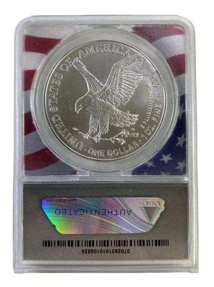 2022 ANACS Graded MS 70 American Silver Eagle 1 oz. Fine Silver Dollar