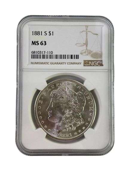 1881-S NGC Graded MS 63 US Morgan Silver Dollar