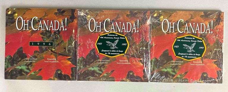 Group of (3) Oh Canada Royal Canadian Mint UNC Proof Sets