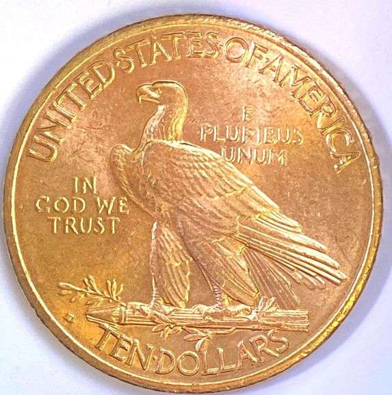 1910-D $10 US Eagle Indian Head Gold Coin