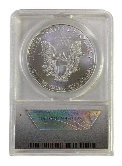 2010 ANACS Graded MS 70 American Silver Eagle 1 oz. Fine Silver Dollar