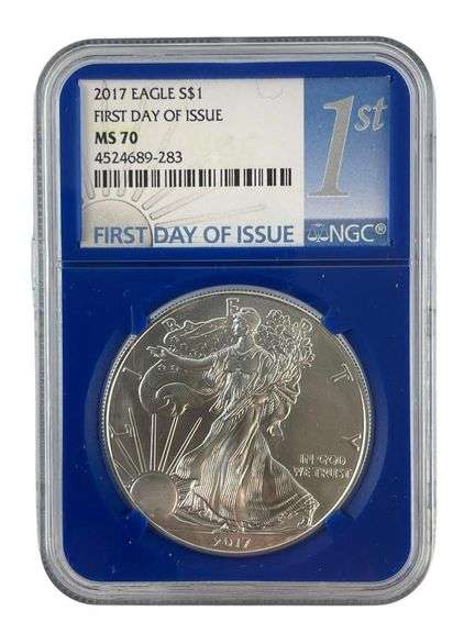 2017 First Day Issue US Mint American Eagle .999 Fine Silver NGC MS70