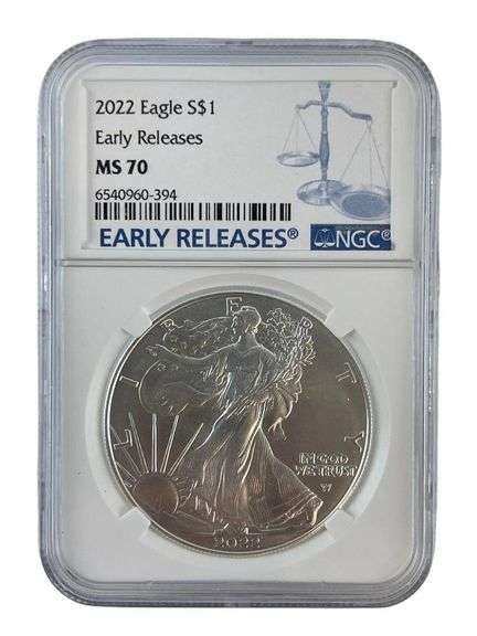 2022 Early Releases US Mint American Eagle .999 Fine Silver NGC MS70