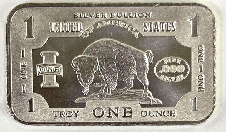 Buffalo Bison Bar 1 oz .999 Fine Silver Bar
