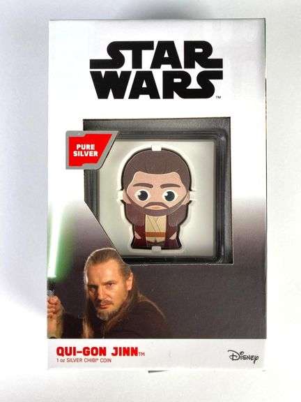 2023 $2 Star Wars Qui-Gon Jinn 1 oz .999 Fine Silver Chibi Coin