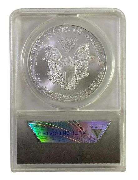 2008 ANACS Graded MS 70 American Silver Eagle 1 oz. Fine Silver Dollar