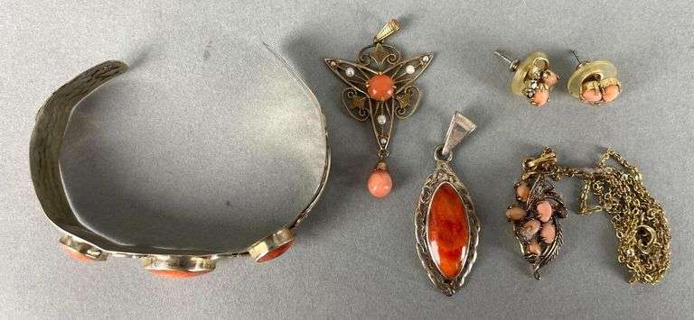 Group of Assorted Coral Jewelry