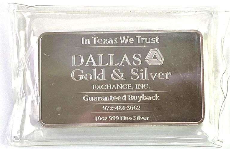 Texas Star 10 oz .999 Fine Silver Ingot/Bar